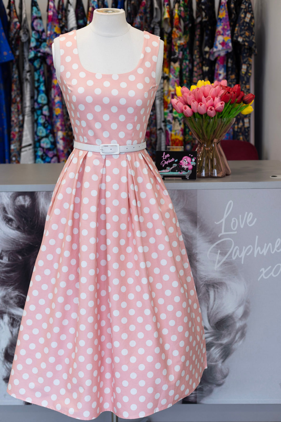 PRE-ORDER - Ophelia Light Pink Polka Dress - Expected dispatch 7th of July