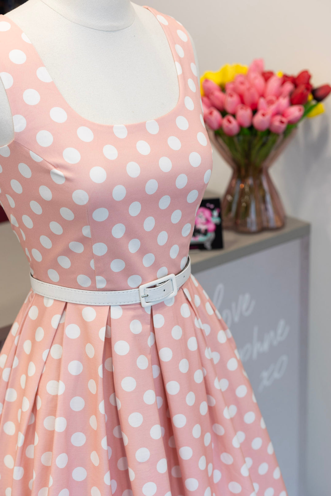 PRE-ORDER - Ophelia Light Pink Polka Dress - Expected dispatch 7th of July