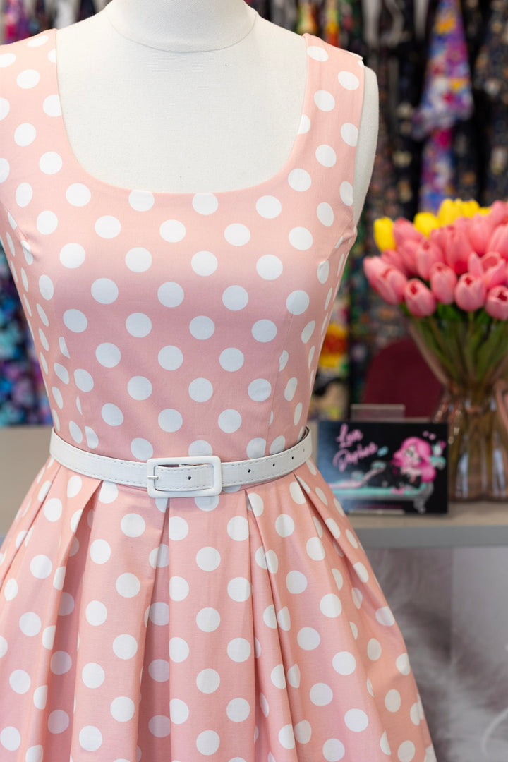 PRE-ORDER - Ophelia Light Pink Polka Dress - Expected dispatch 7th of July