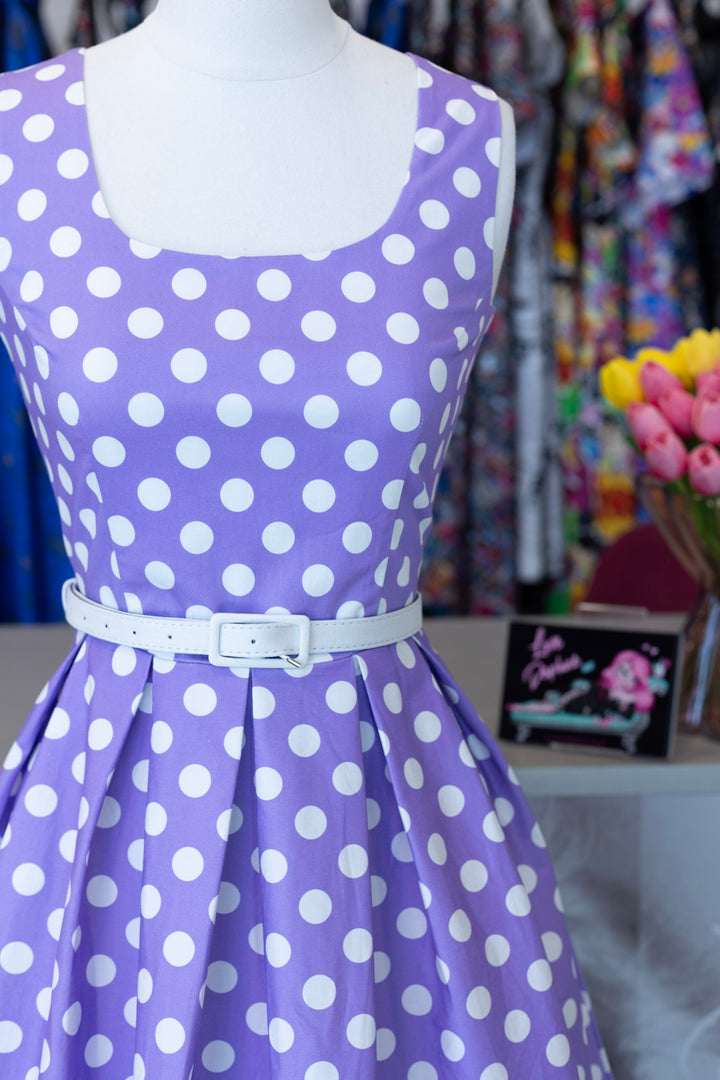 Ophelia Lilac Polka Dress