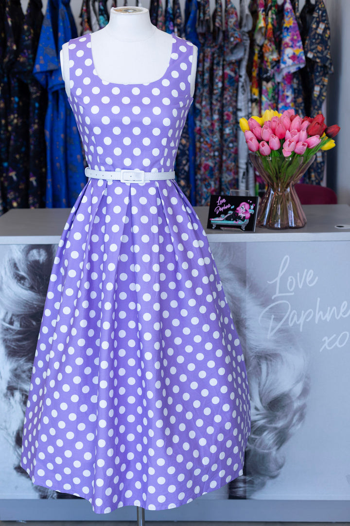 Ophelia Lilac Polka Dress