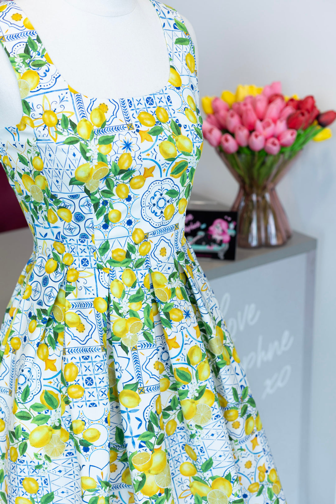 PRE-ORDER - Ophelia Mediterranean Lemon Dress - Expected dispatch 7th of July
