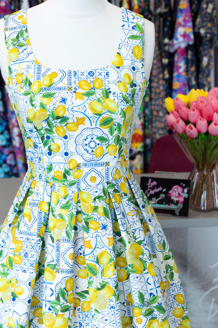 PRE-ORDER - Ophelia Mediterranean Lemon Dress - Expected dispatch 7th of July