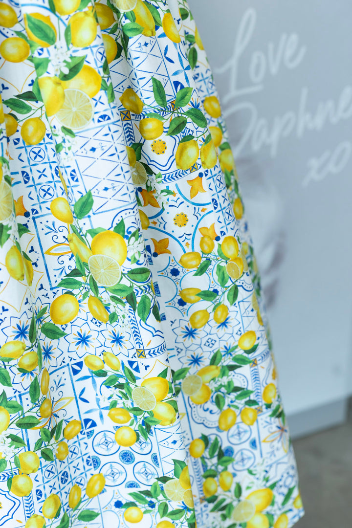 PRE-ORDER - Ophelia Mediterranean Lemon Dress - Expected dispatch 7th of July