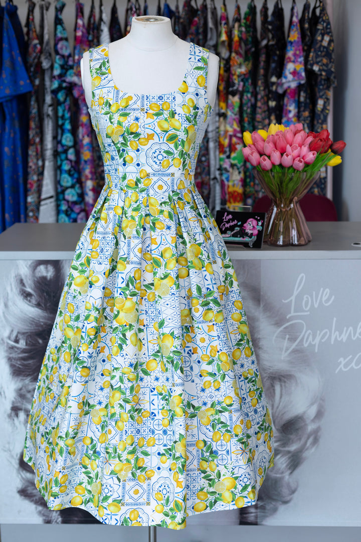 PRE-ORDER - Ophelia Mediterranean Lemon Dress - Expected dispatch 7th of July