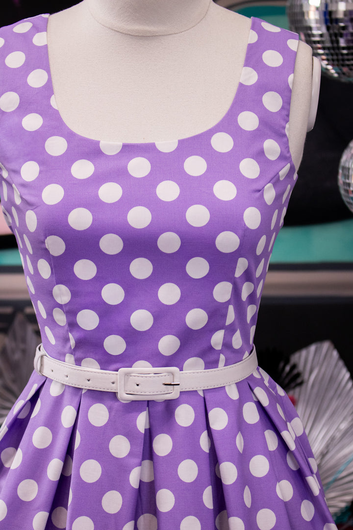 PRE-ORDER - Ophelia Lilac Polka Dress - Expected dispatch 28th of May