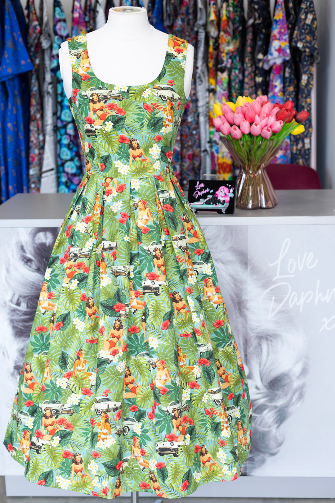 PRE-ORDER - Ophelia Pin Up Tropical Dress - Expected dispatch 7th of July