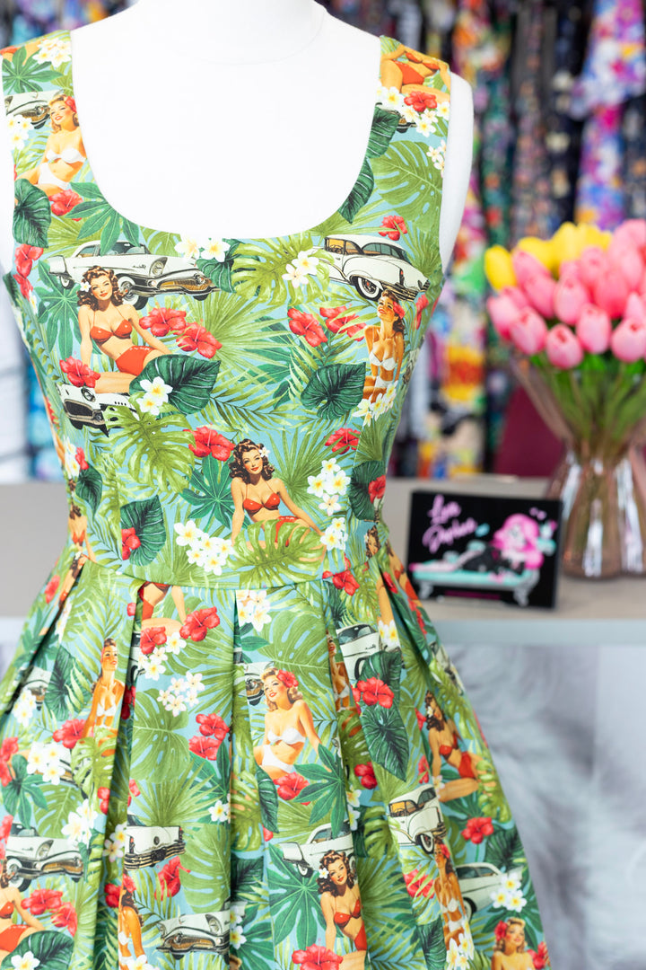 PRE-ORDER - Ophelia Pin Up Tropical Dress - Expected dispatch 7th of July