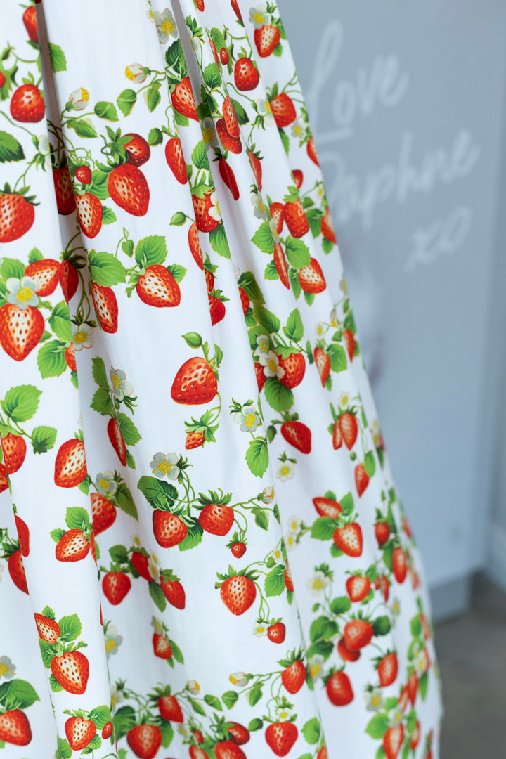 PRE-ORDER - Ophelia White Strawberry Dress - Expected dispatch 7th of July