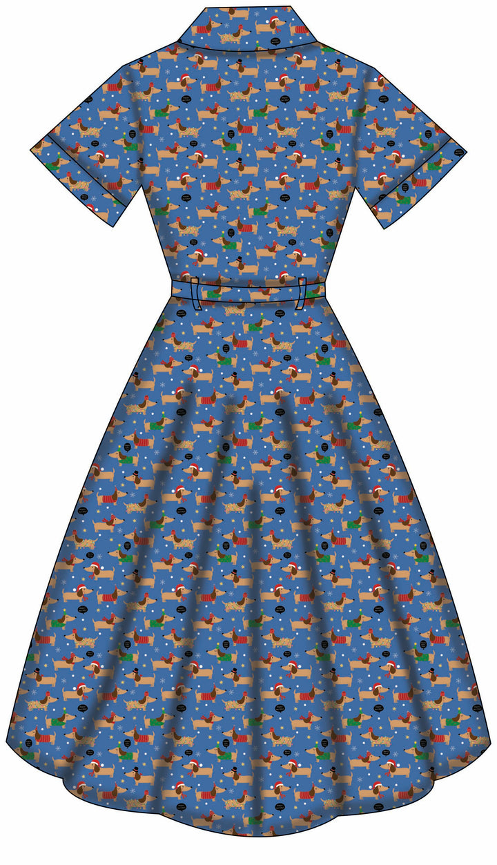 Peggy Swing Dress - Long Dog's Christmas - Preorder for dispatch 28th of October