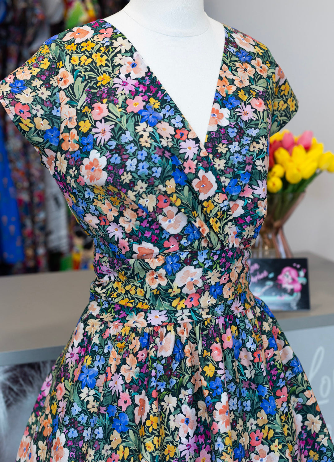 Painted Floral Greta Dress