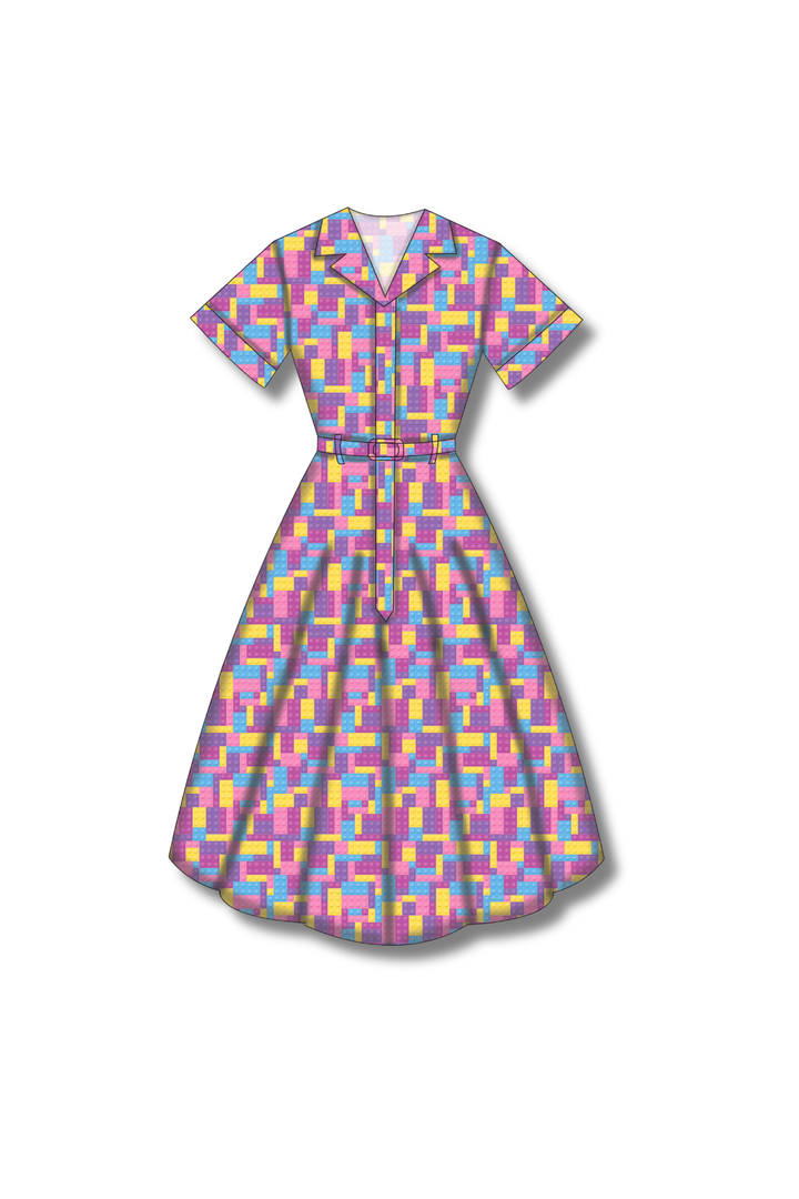 PREORDER - Peggy Swing Dress - Building Joy Pastel - Estimated dispatch date 7th of October