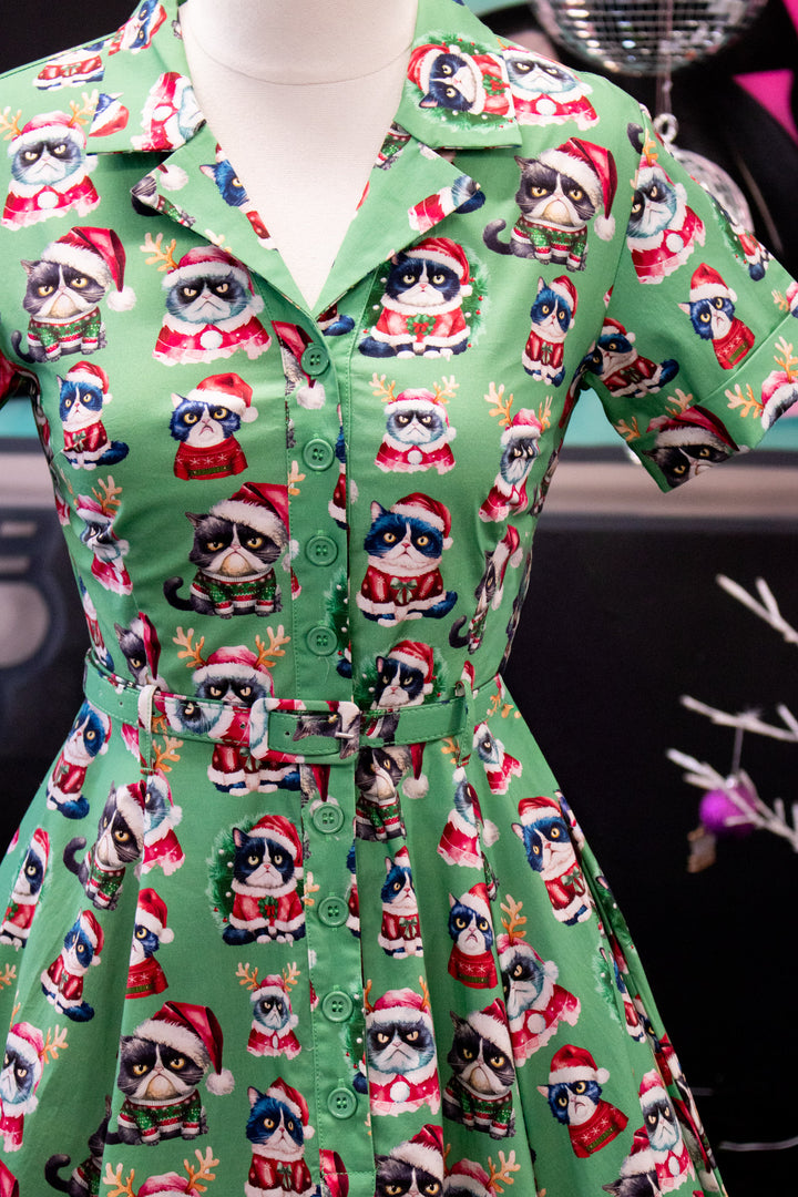 INSTOCK - Peggy Swing Dress - Grumpy Cats Christmas