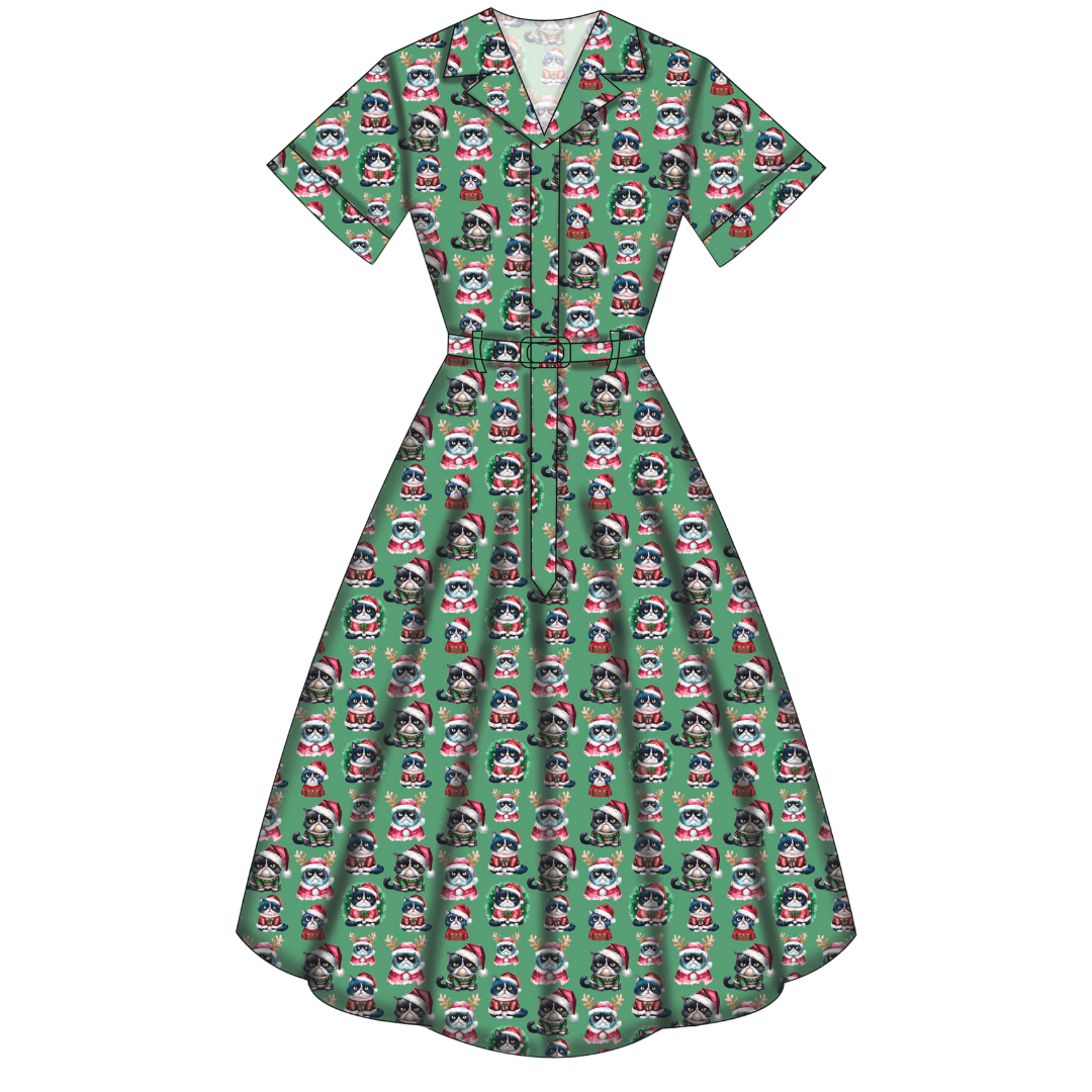 Peggy Swing Dress - Grumpy Cats Christmas - Preorder for dispatch 28th of October