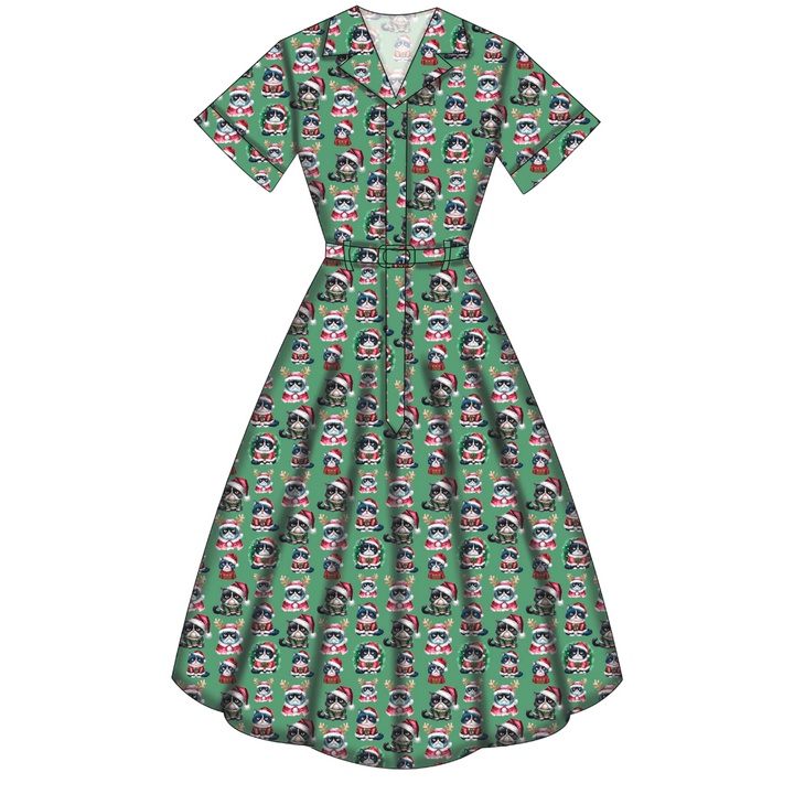Peggy Swing Dress - Grumpy Cats Christmas - Preorder for dispatch 28th of October
