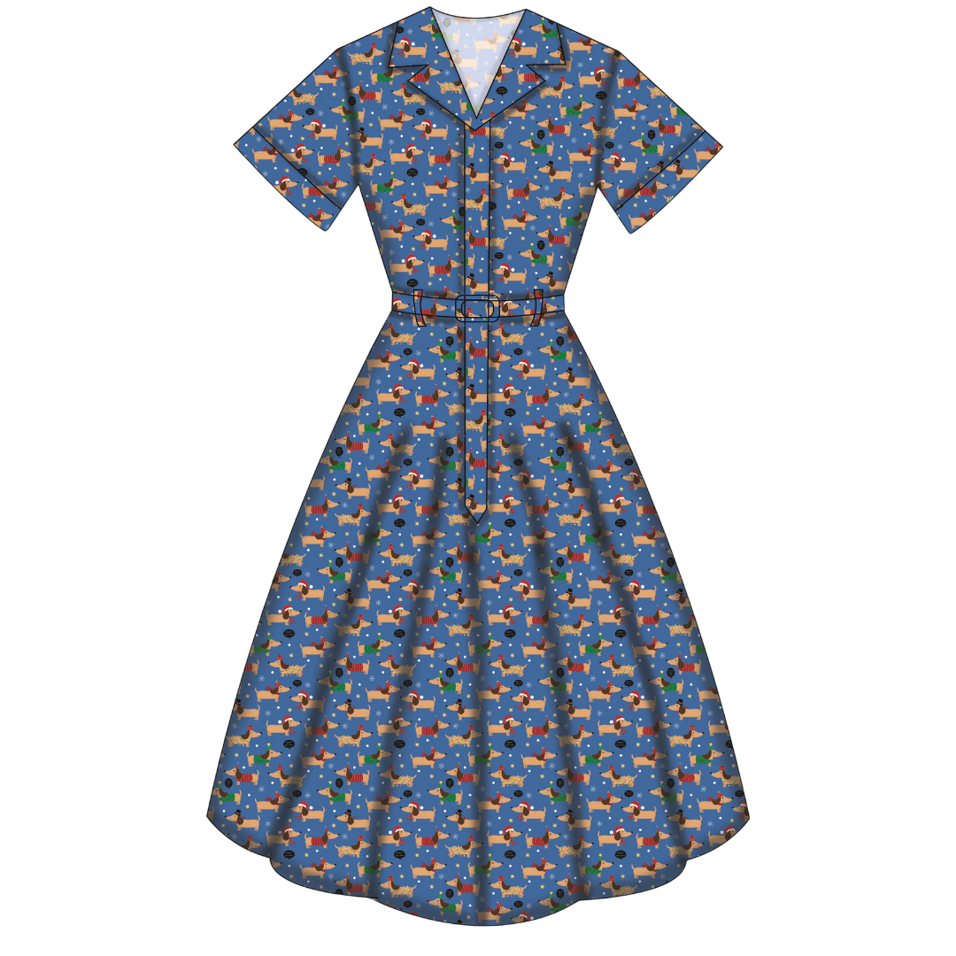 Peggy Swing Dress - Long Dog's Christmas - Preorder for dispatch 28th of October