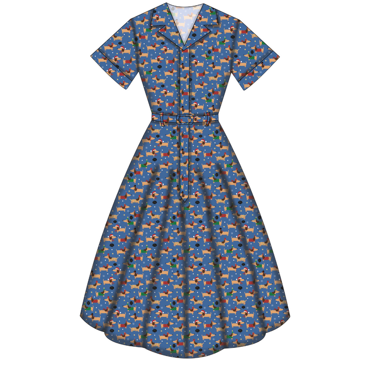 Peggy Swing Dress - Long Dog's Christmas - Preorder for dispatch 28th of October