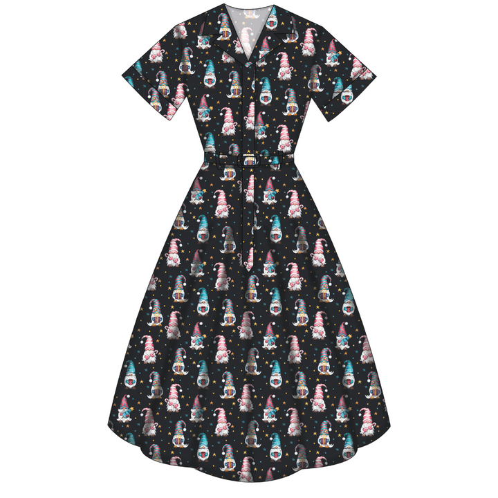 Peggy Swing Dress - Christmas Gnome - Preorder for dispatch 28th of October