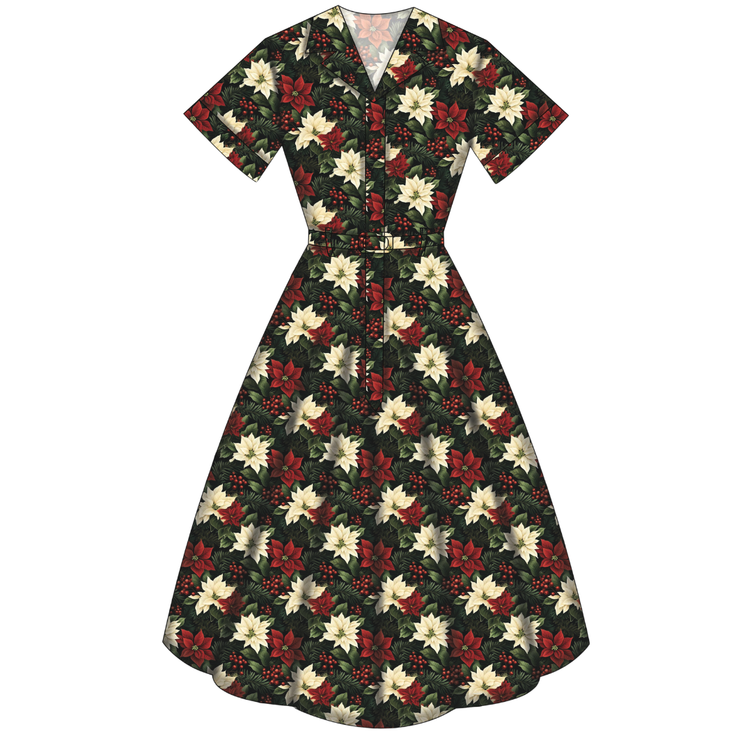 Peggy Swing Dress - Poinsettia - Preorder for dispatch 28th of October