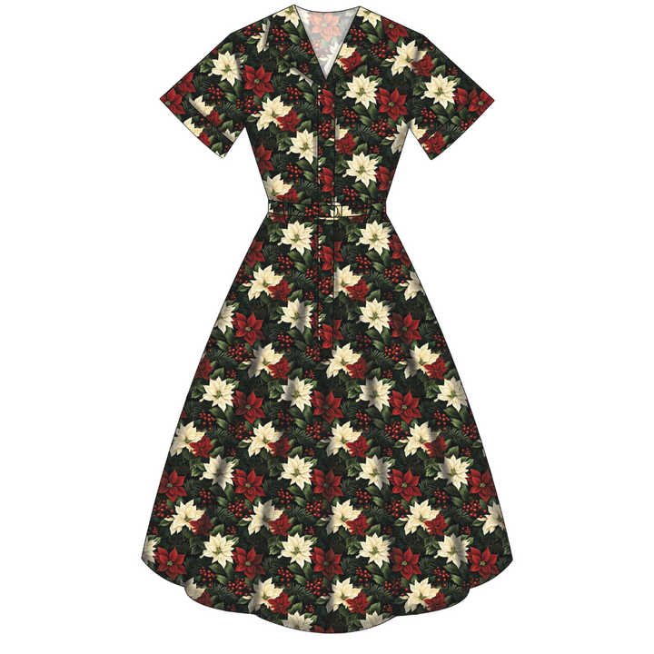 Peggy Swing Dress - Poinsettia - Preorder for dispatch 28th of October