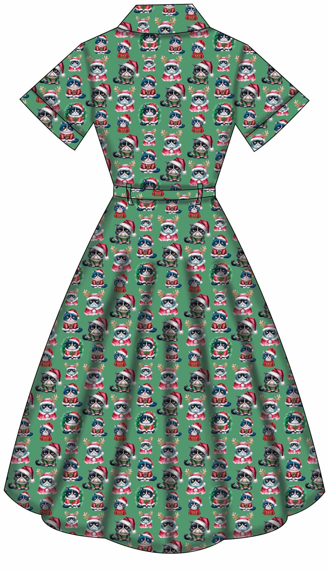 Peggy Swing Dress - Grumpy Cats Christmas - Preorder for dispatch 28th of October
