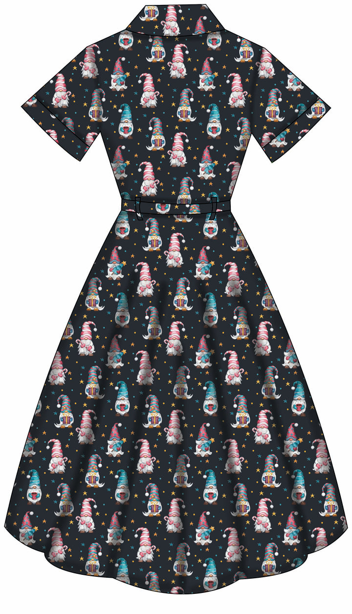 Peggy Swing Dress - Christmas Gnome - Preorder for dispatch 28th of October