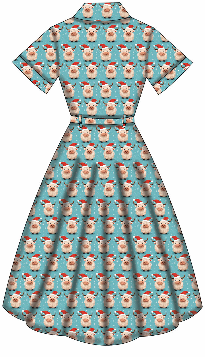 Peggy Swing Dress - Christmas Highland - Preorder for dispatch 28th of October