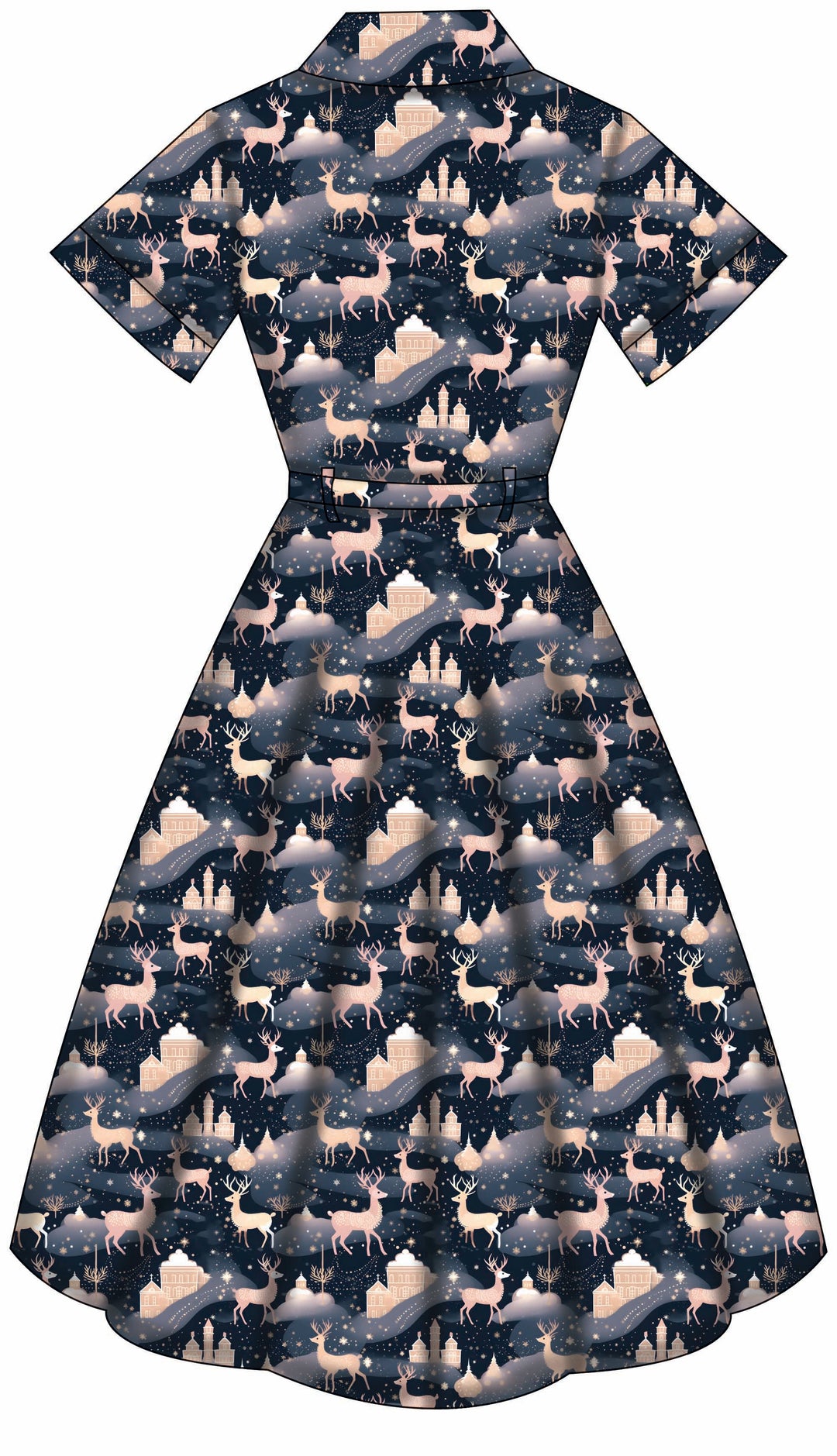 Peggy Swing Dress - Christmas Reindeer - Preorder for dispatch 28th of October