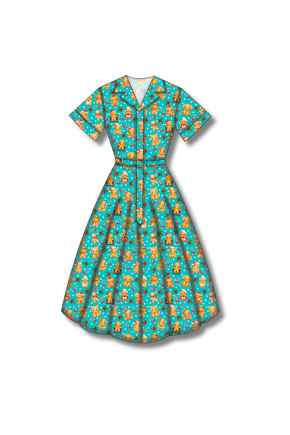 PREORDER - Peggy Swing Dress - Gingerbread Cheer - Estimated dispatch date 5th of November