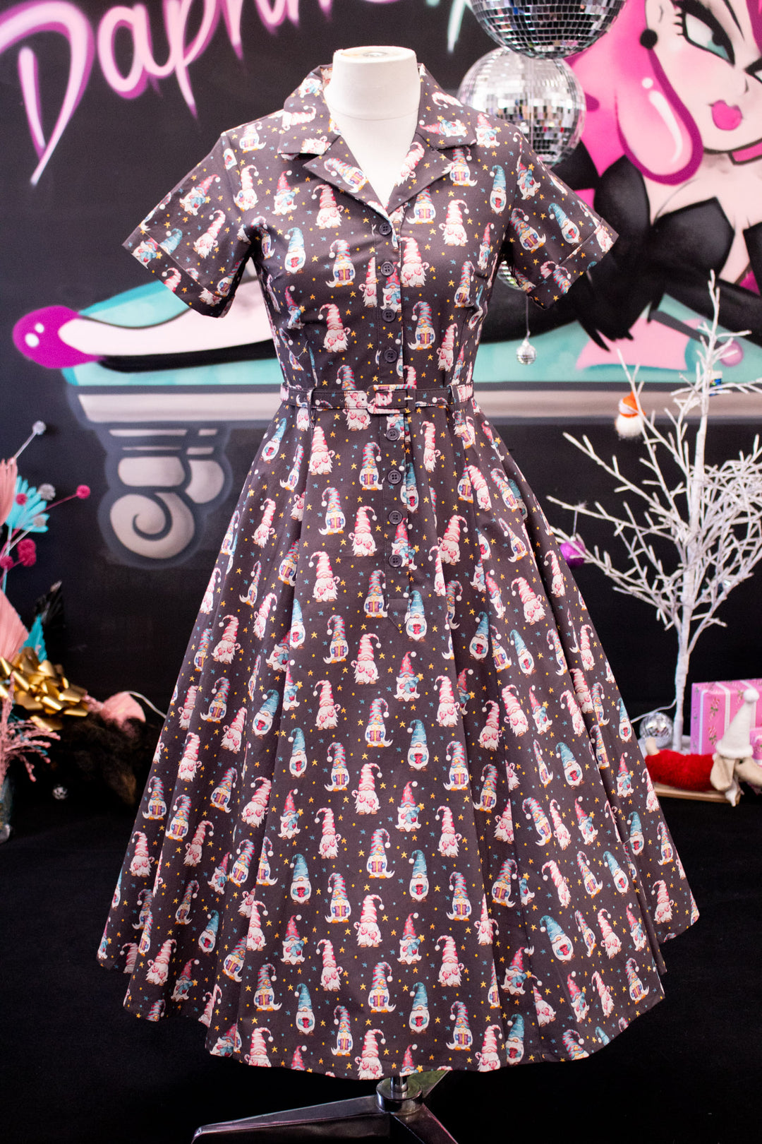 INSTOCK - Peggy Swing Dress - Christmas Gnome