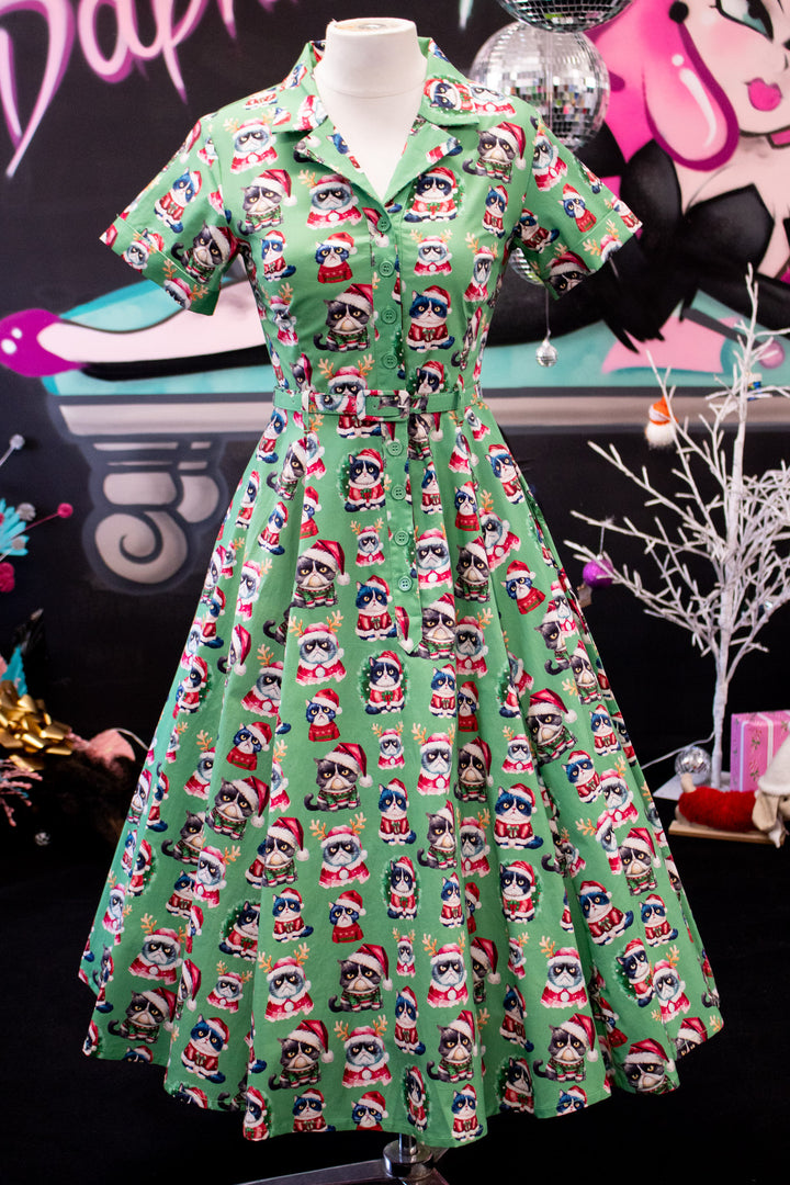 INSTOCK - Peggy Swing Dress - Grumpy Cats Christmas