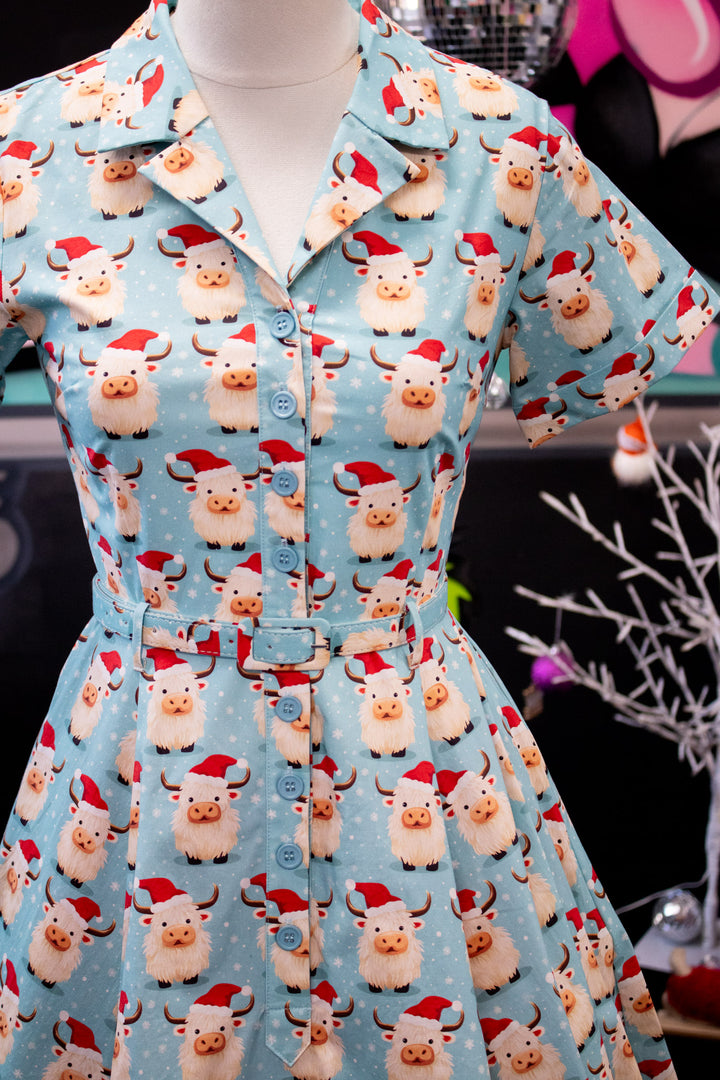 PREORDER - Peggy Swing Dress - Christmas Highland - Estimate dispatch 17th of December