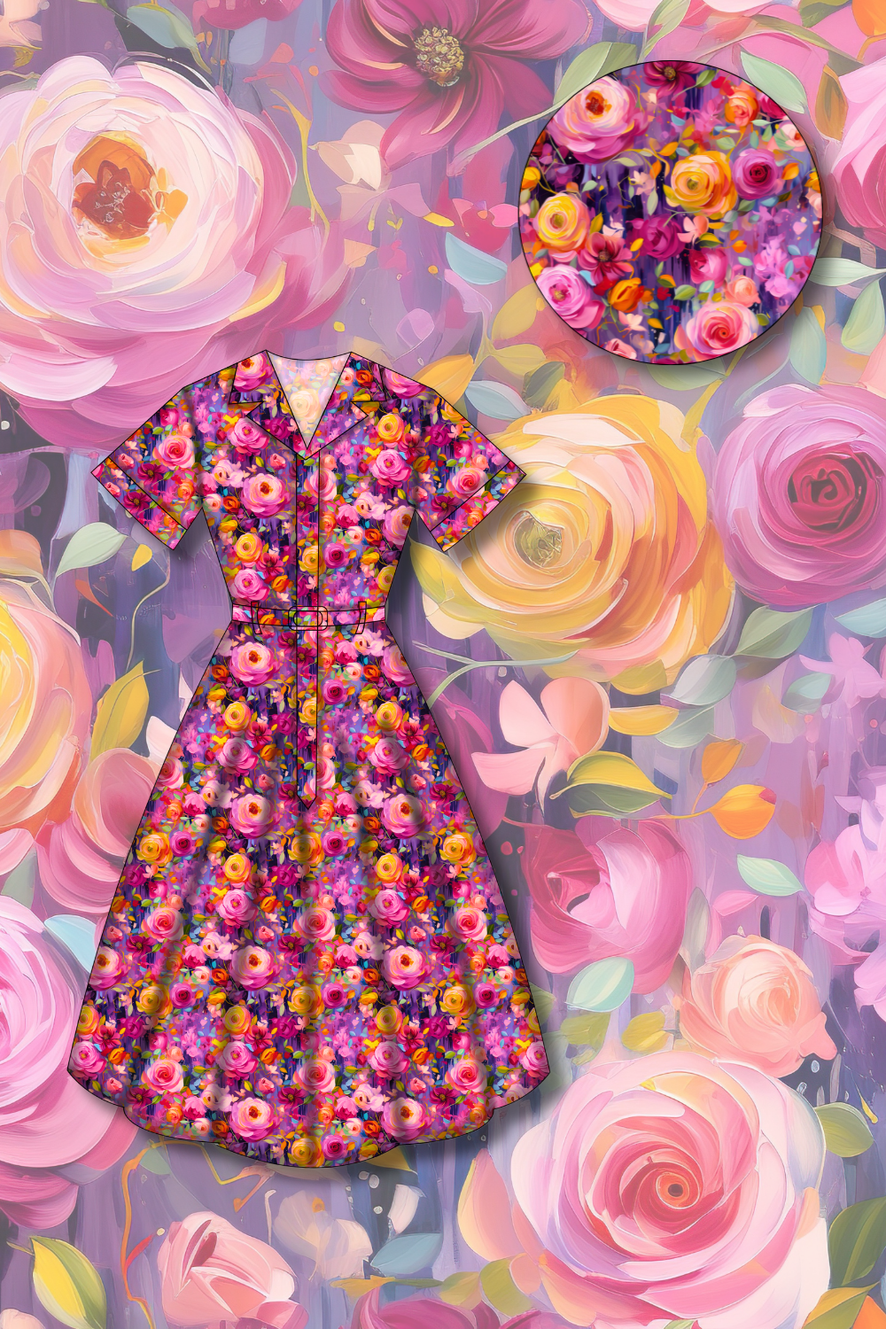 PREORDER - Peggy Swing Dress - Painted in Bloom - Estimated dispatch date 27th of October