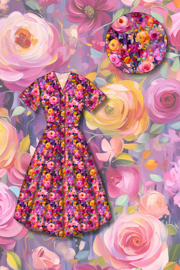 PREORDER - Peggy Swing Dress - Painted in Bloom - Estimated dispatch date 27th of October