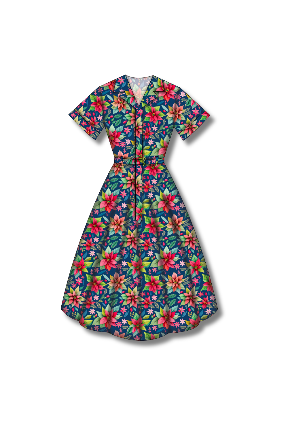 PREORDER - Peggy Swing Dress - Poinsettia Party - Estimated dispatch date 5th of November