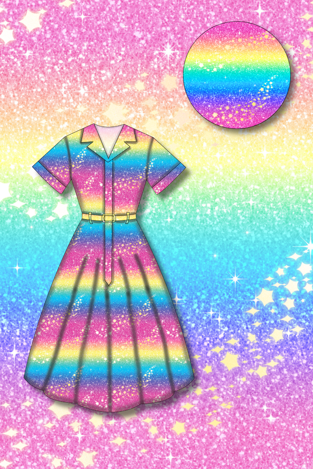 PREORDER - Peggy Swing Dress - Rainbow Christmas - Estimated dispatch date 5th of November