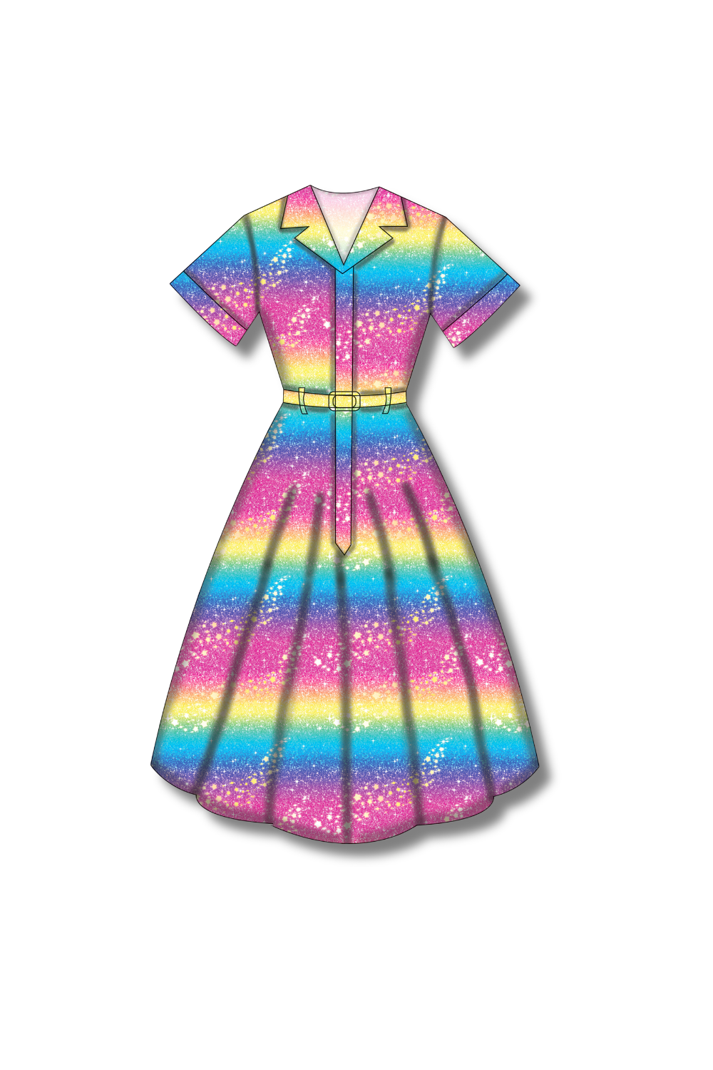 PREORDER - Peggy Swing Dress - Rainbow Christmas - Estimated dispatch date 5th of November