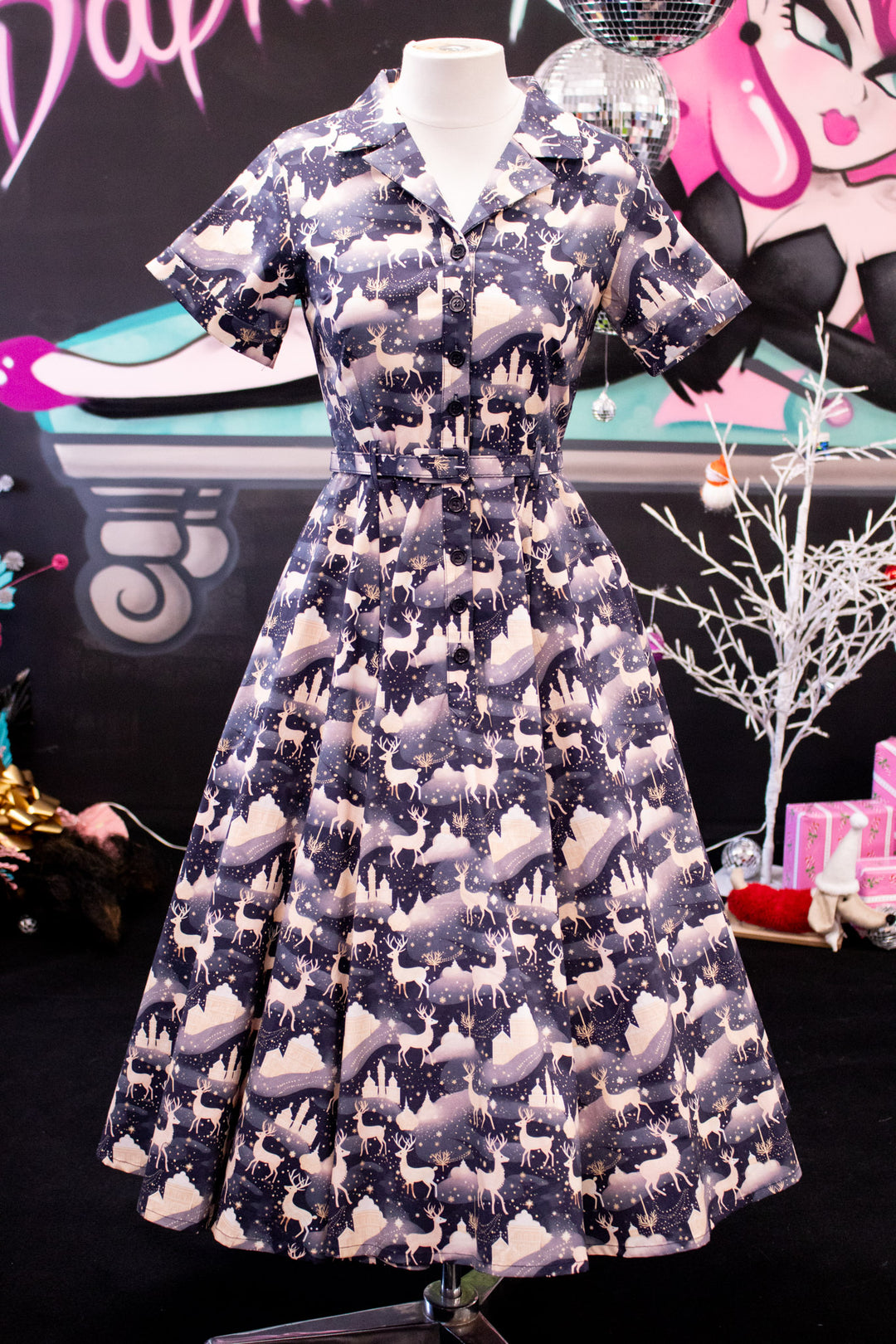 INSTOCK - Peggy Swing Dress - Christmas Reindeer