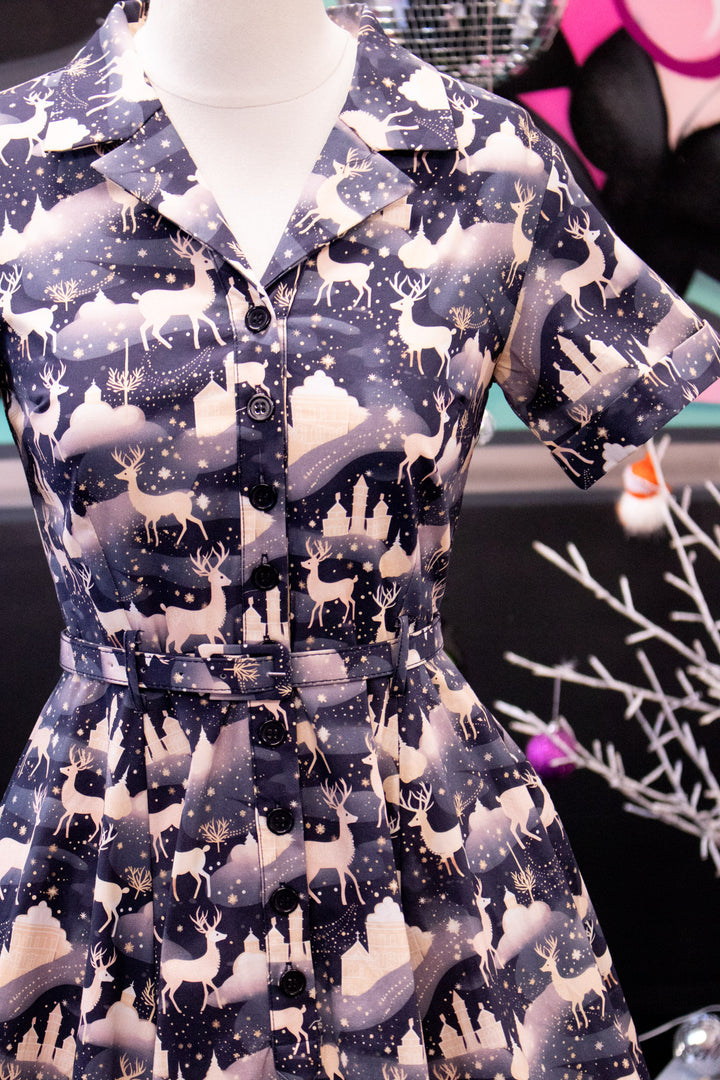 INSTOCK - Peggy Swing Dress - Christmas Reindeer