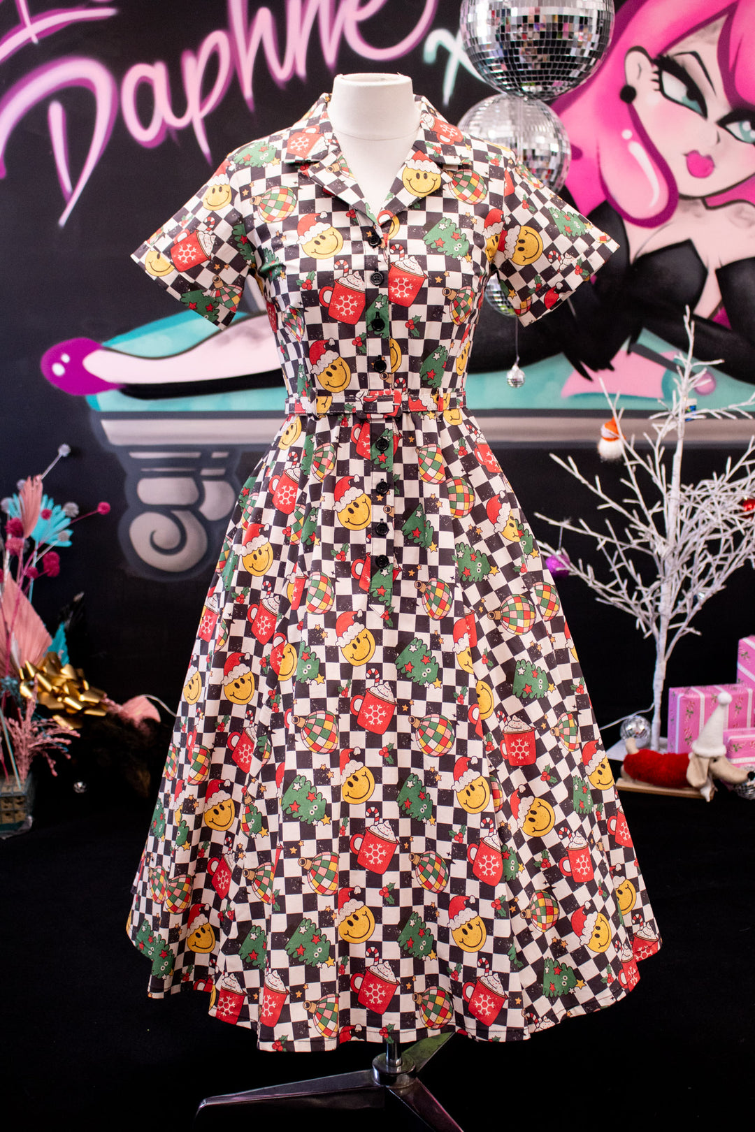 INSTOCK - Peggy Swing Dress - Retro Christmas