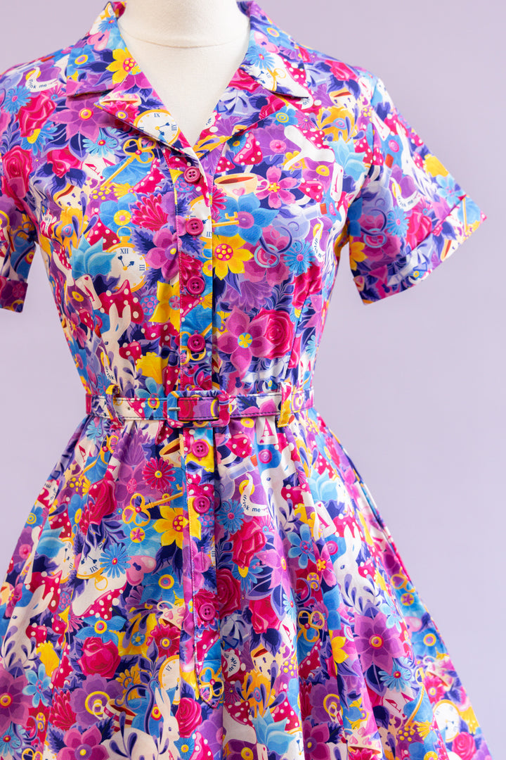 Peggy Swing Dress in Rosy Wonderland