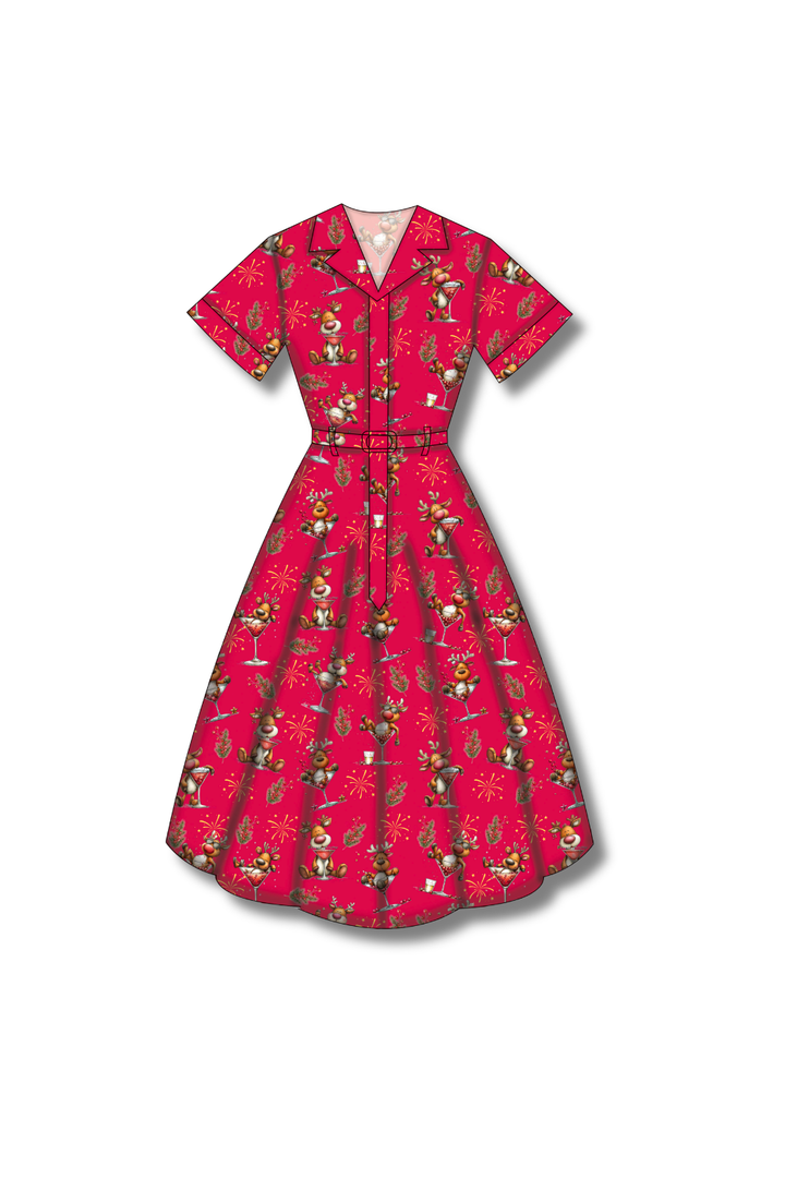 PREORDER - Peggy Swing Dress - Rudolph After Hours - Estimated dispatch date 5th of November