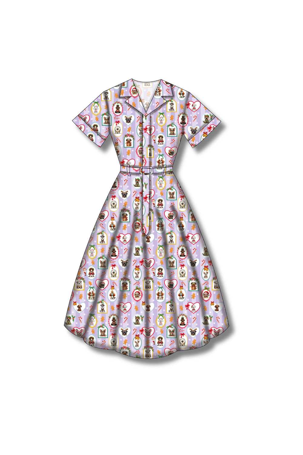 PREORDER - Peggy Swing Dress - Santa Pawtraits - Estimated dispatch date 5th of November