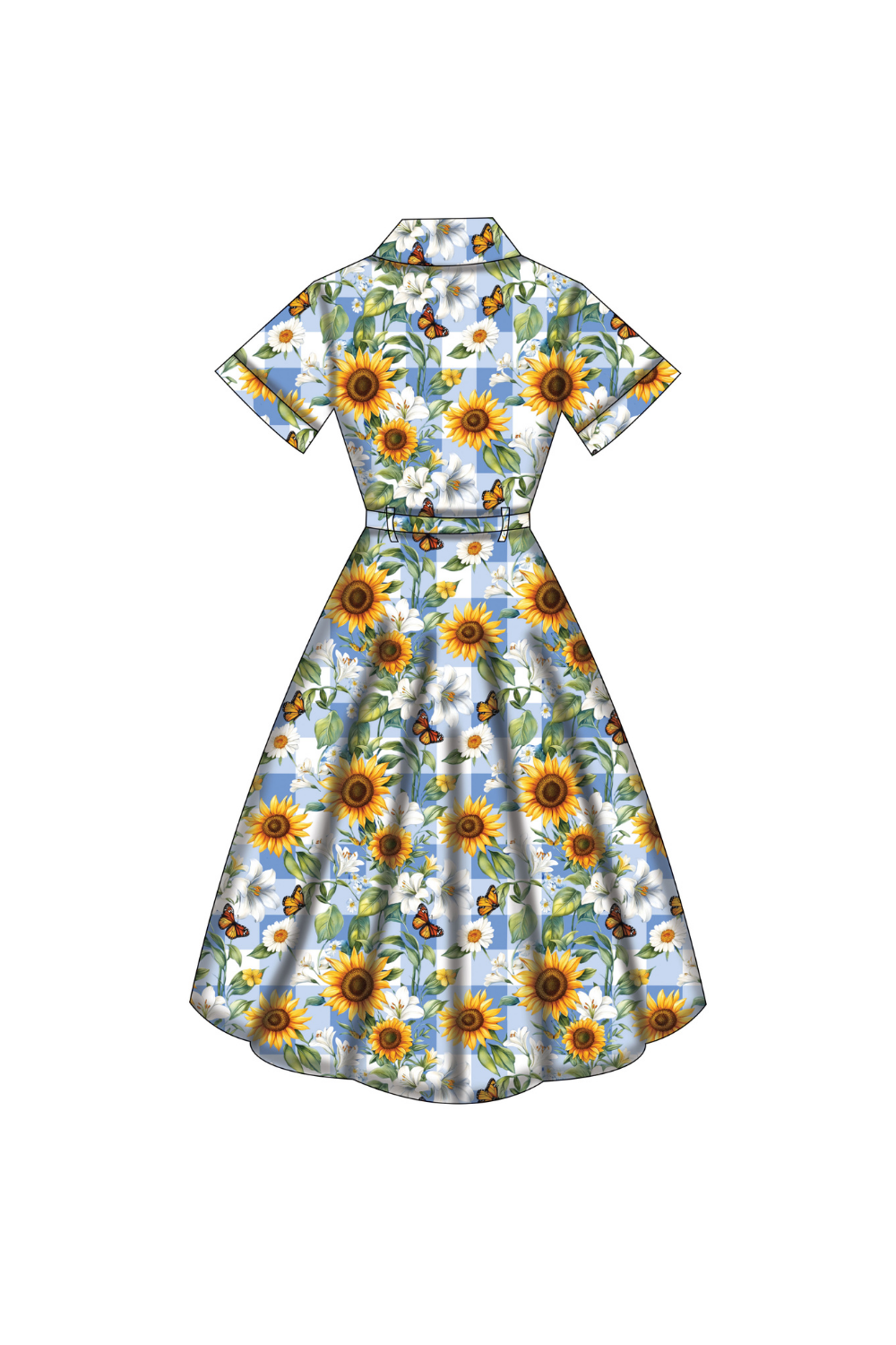 PREORDER - Peggy Swing Dress - Sunflower Blue Gingham - Estimated dispatch date 27th of October