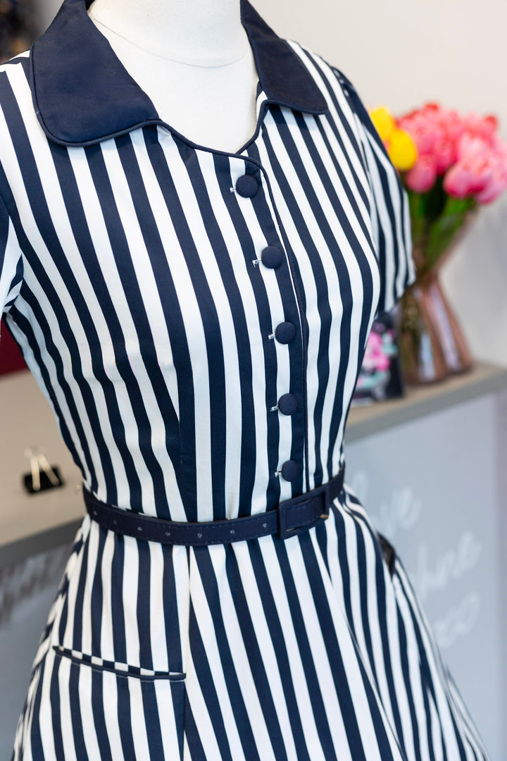 Penelope Blue & White Striped Dress