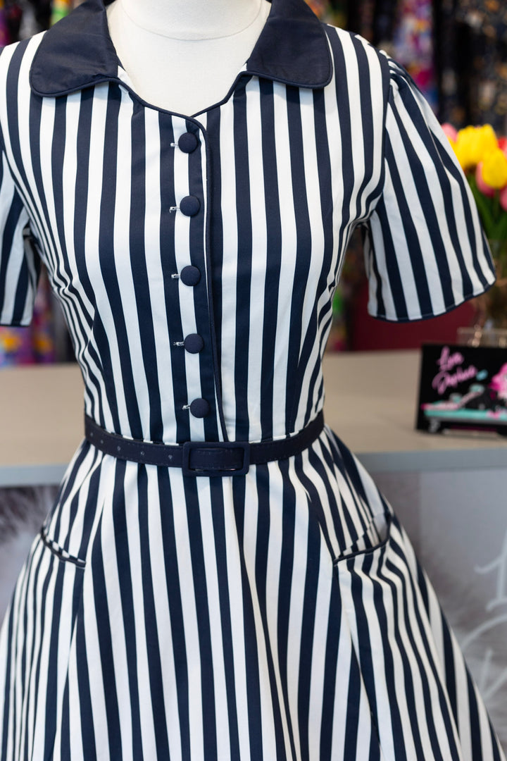 Penelope Blue & White Striped Dress