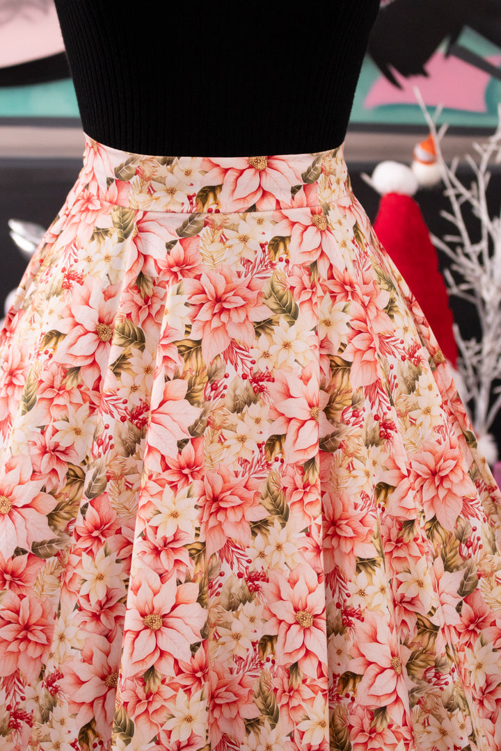 INSTOCK - Iris Swing Skirt - Pink Poinsettia