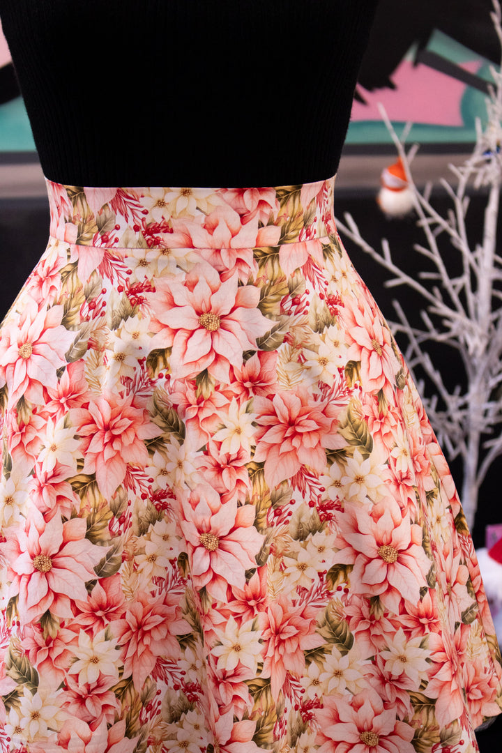 INSTOCK - Nellie Skater Skirt - Pink Poinsettia