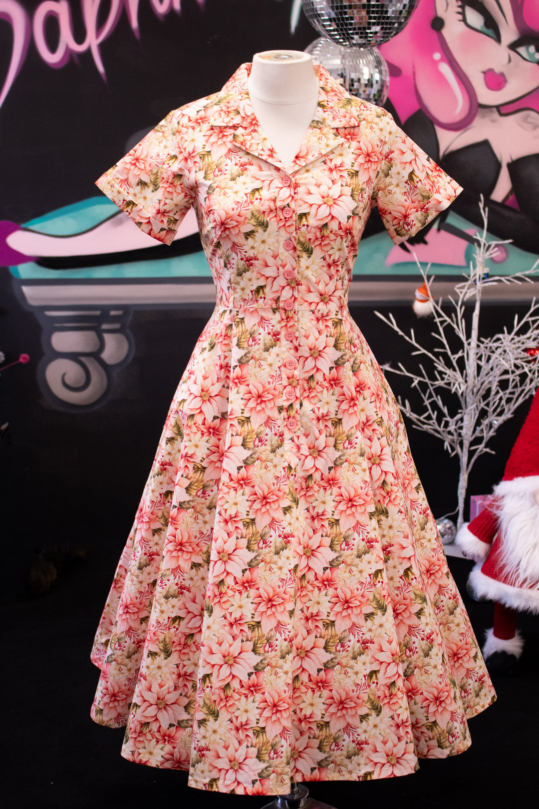 INSTOCK - Peggy Swing Dress - Pink Poinsettia