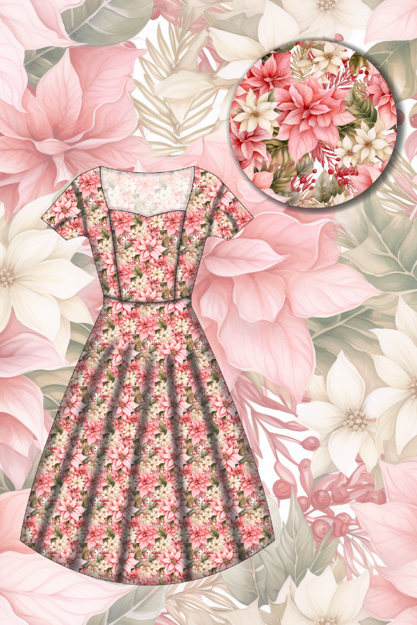 Pixie Sweetheart Dress - Pink Poinsettia -  - Preorder for dispatch 28th of October